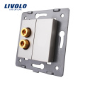 Livolo Cinza Material de Plástico UE padrão de Função Chave Para 1 Gang Som Soquete Elétrico C7-91A-15